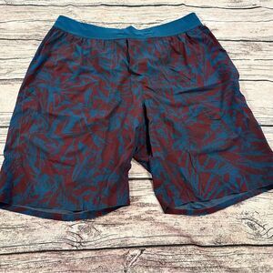 Lululemon T.H.E. Short 9" Reversible Hot House Midnight Maroon Multi, Teal Sz LG